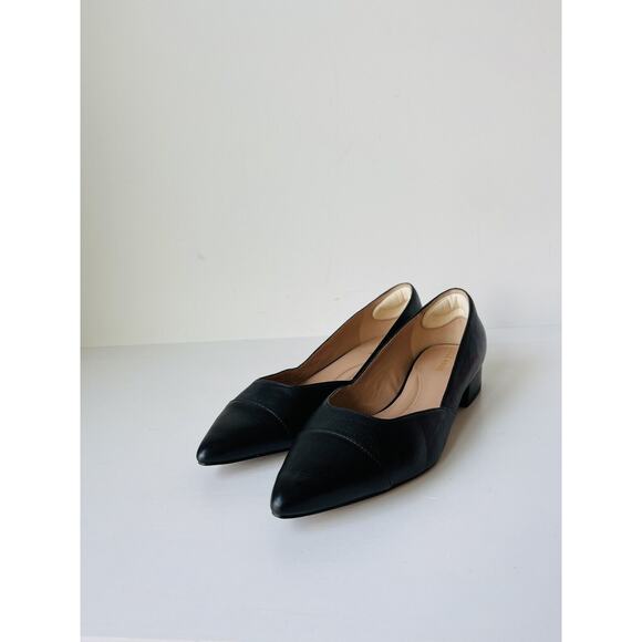 Cole Haan Shoes Loafers Slip Ons Women Size 9.5B Blue Leather Pointed Toe Black - Picture 2 of 8